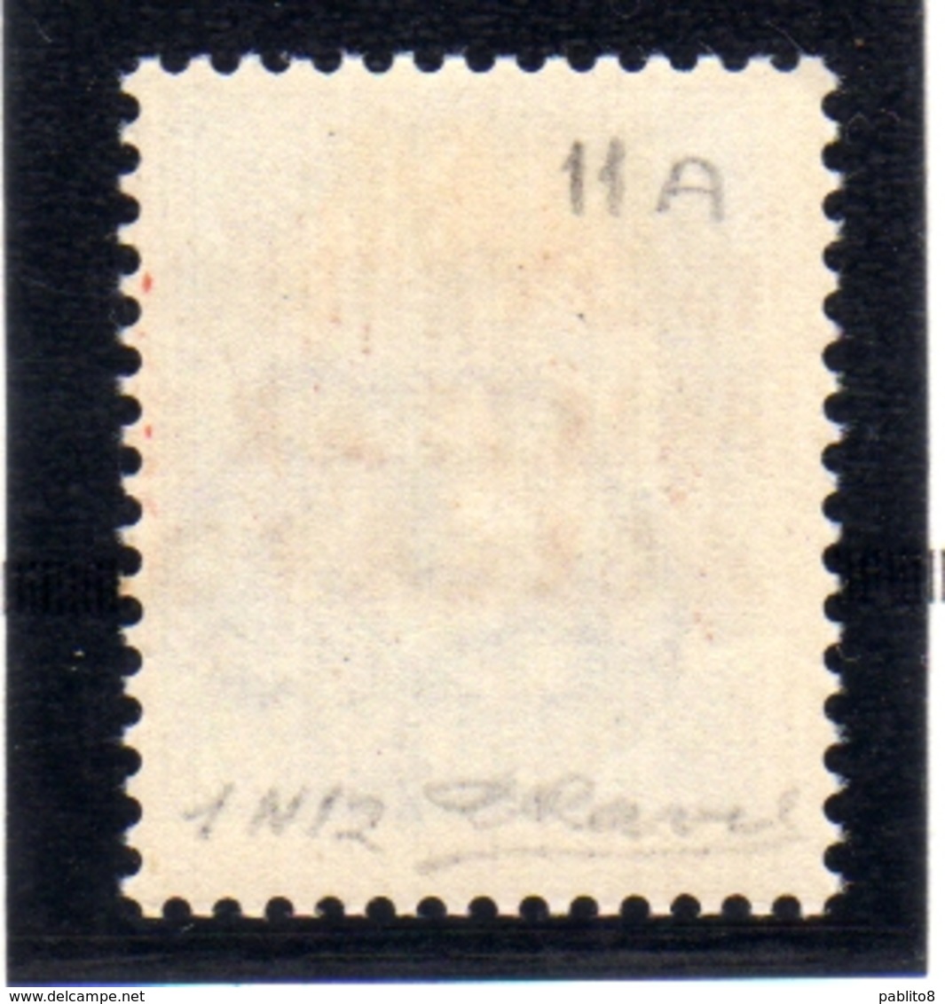 OCCUPAZIONE ANGLO-AMERICANA NAPOLI 1943 VARIETÀ VARIETY LIRE 35 SOPRASTAMPA VERMIGLIO ARANCIO MNH FIRMATO SIGNED - Anglo-american Occ.: Naples