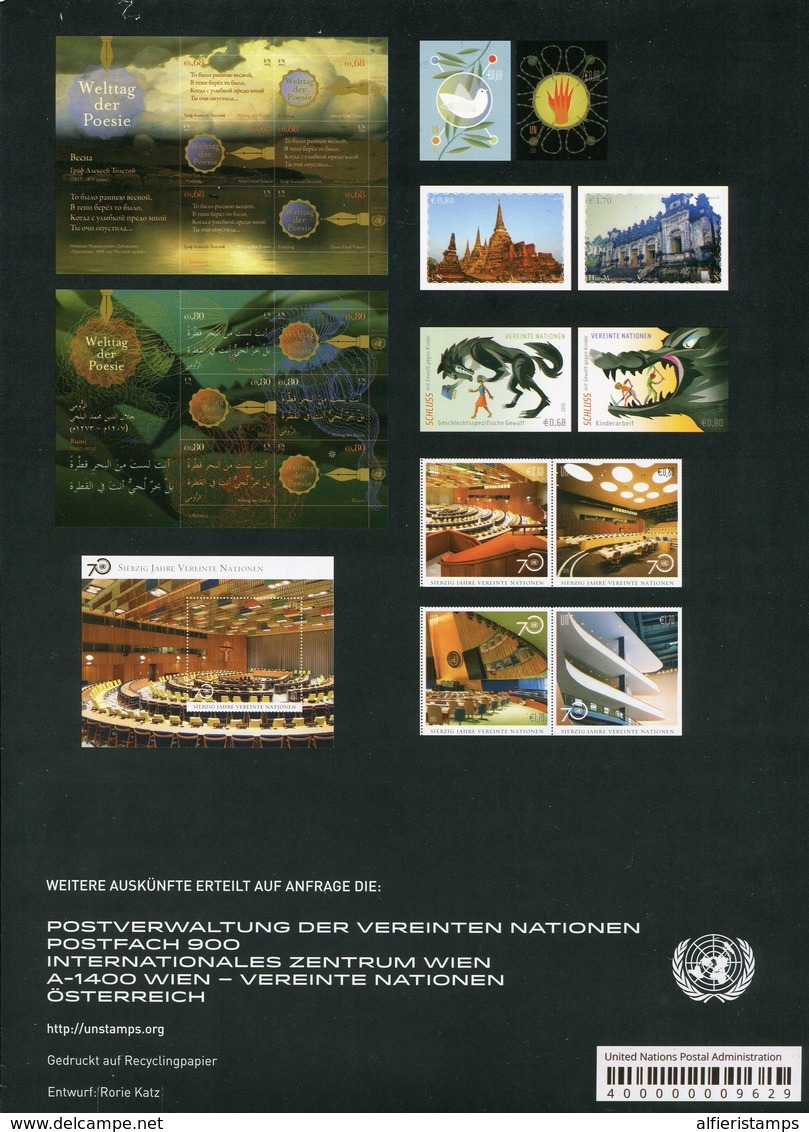 2015- O.N.U.NEW YORK-GENEVE.VIENNA - CPL.YEAR ON 3 FOLDER-TIRAGE LIMITED- M.N.H.- LUXE !! - Ungebraucht