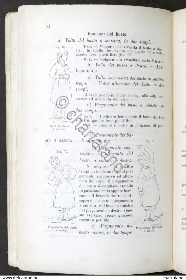 Sport - F. Valletti - Manuale Di Ginnastica Per Le Scuole -  G. B. Paravia 1889 - Non Classificati