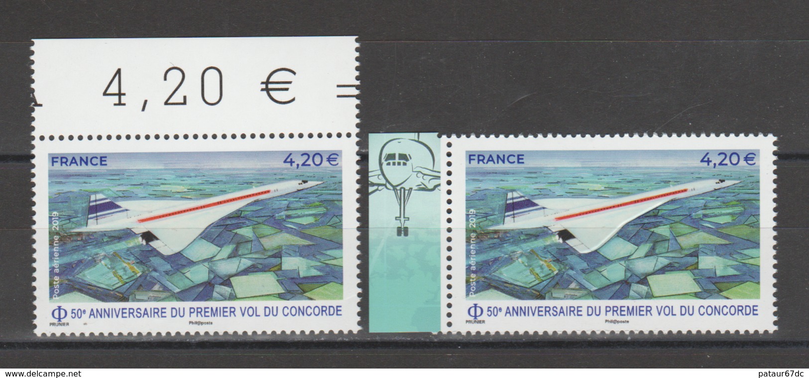 FRANCE / 2019 / Y&T PA N° 83/83a ** : Concorde (de Feuille & Feuillet) Tous BdF - Gomme D'origine Intacte - 1960-.... Mint/hinged