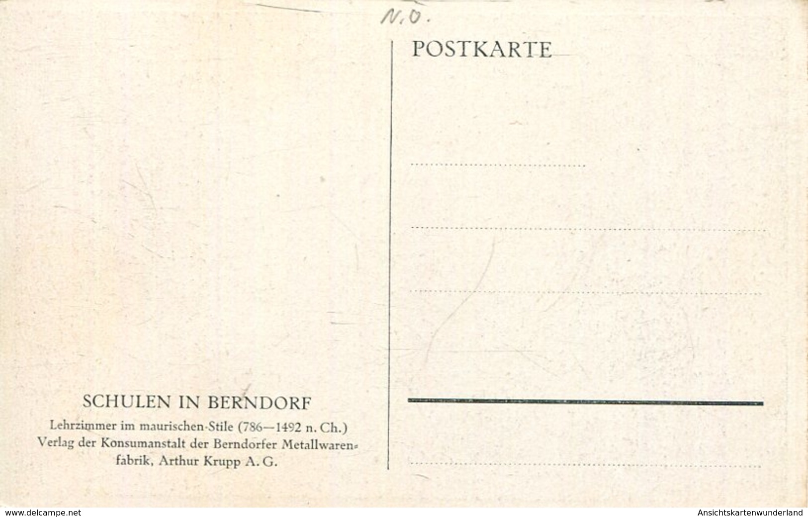 007478  Schulen In Berndorf - Lehrzimmer Im Maurischen Stile  Künstlerkarte - Berndorf