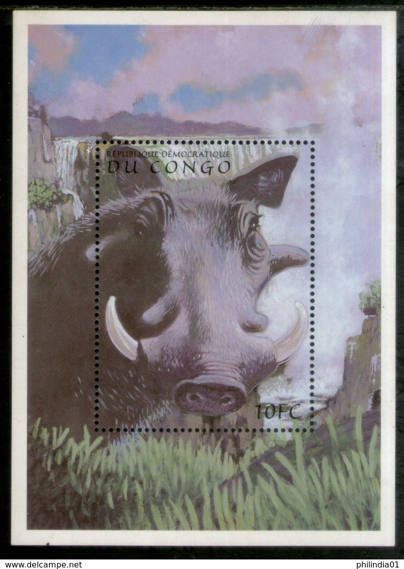 Congo Zaire 2000 Warthog Wildlife Animal Fauna Sc 1516 M/s MNH # 13405 - Mint/hinged