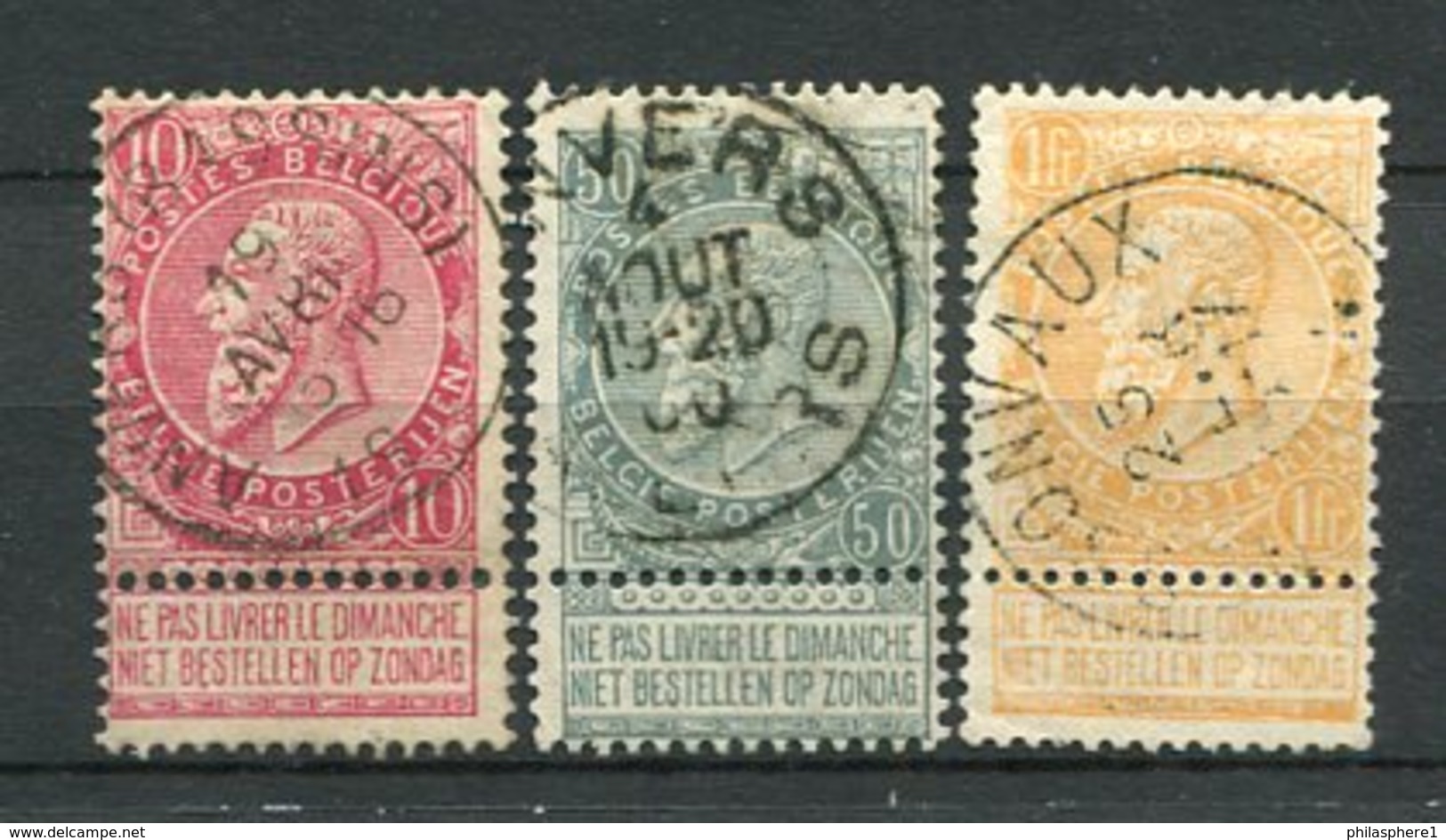 Belgien Nr.67/9        O  Used       (918) - 1884-1891 Leopold II.