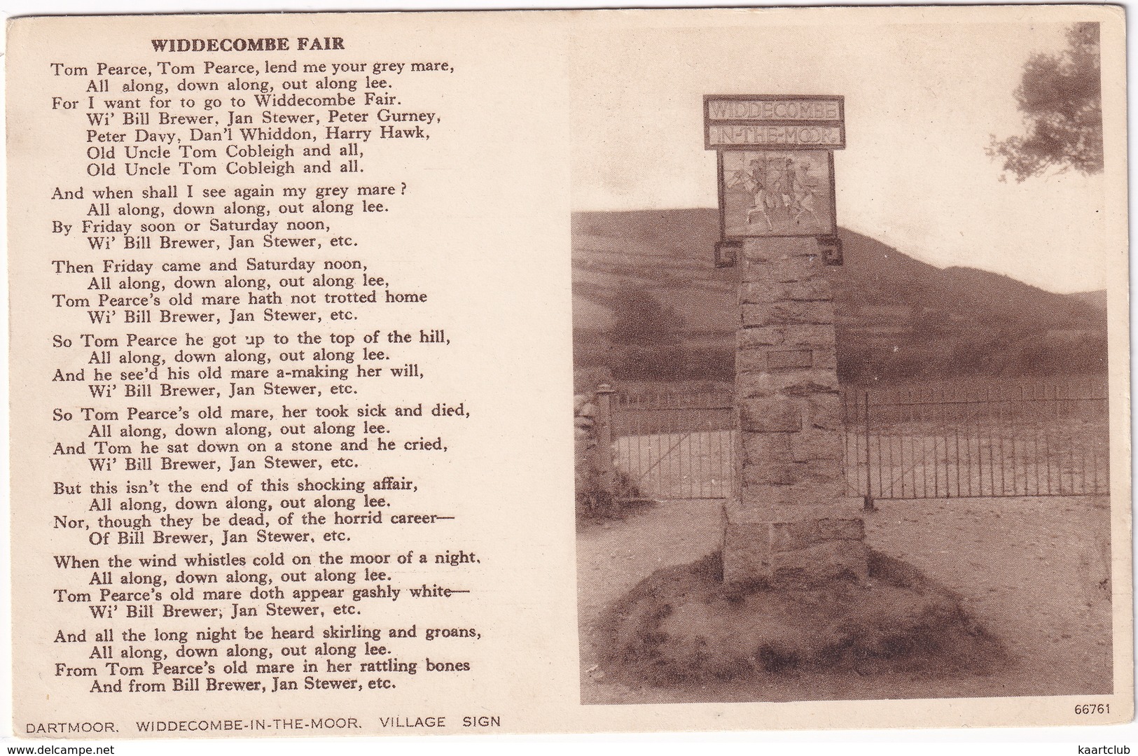 Widecombe In The Moor - Widdecombe Fair ; 'Tom Pearce, Tom Pearce' - Village Sign - (Dartmoor) - Andere & Zonder Classificatie