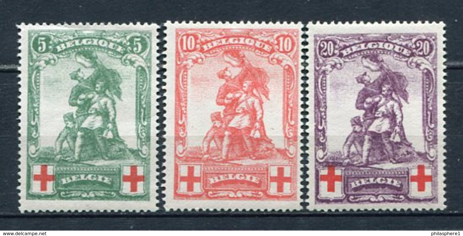 Belgien Nr.104/6        *  Unused       (923) - 1914-1915 Rotes Kreuz