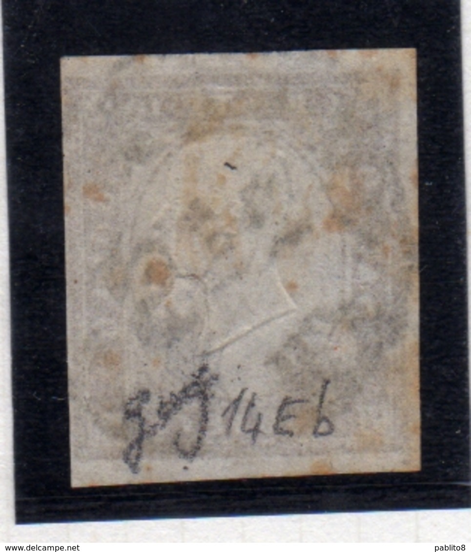 ITALIA REGNO ITALY KINGDOM SARDEGNA 1861 1863 VITTORIO EMANUELE II BISTRO SCURO CENT. 10c USATO USED OBLITERE' FIRMATO - Used