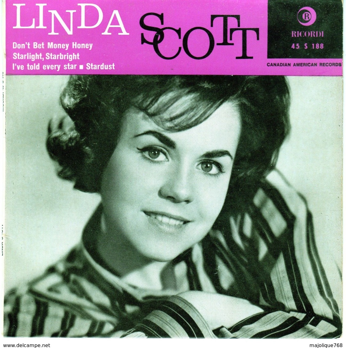 Disque De Linda Scott - Starlight, Starbright - Ricordi 45 S 188 - 1962  - - Rock