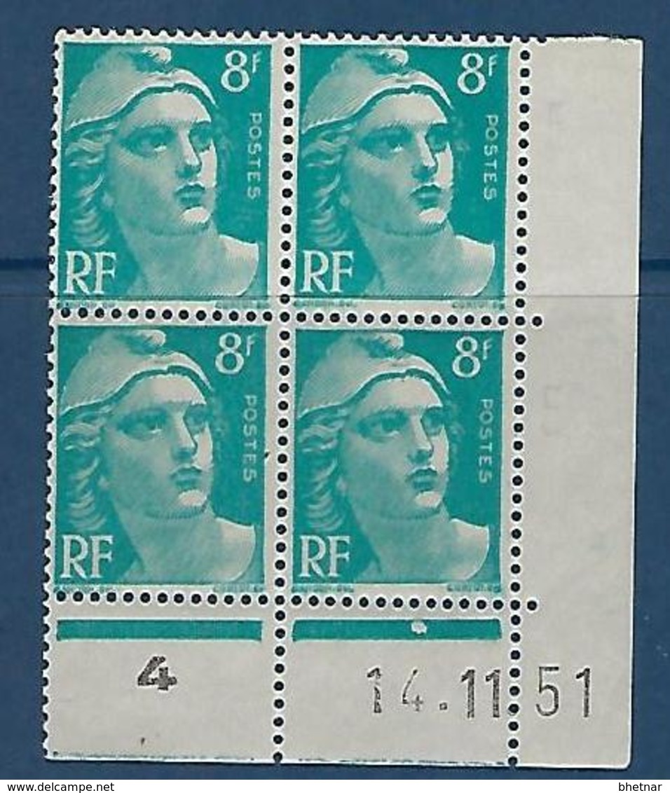 FR Coins Datés YT 810 " Gandon 8F Bleu " Neuf** Du 14.11.51 - 1940-1949