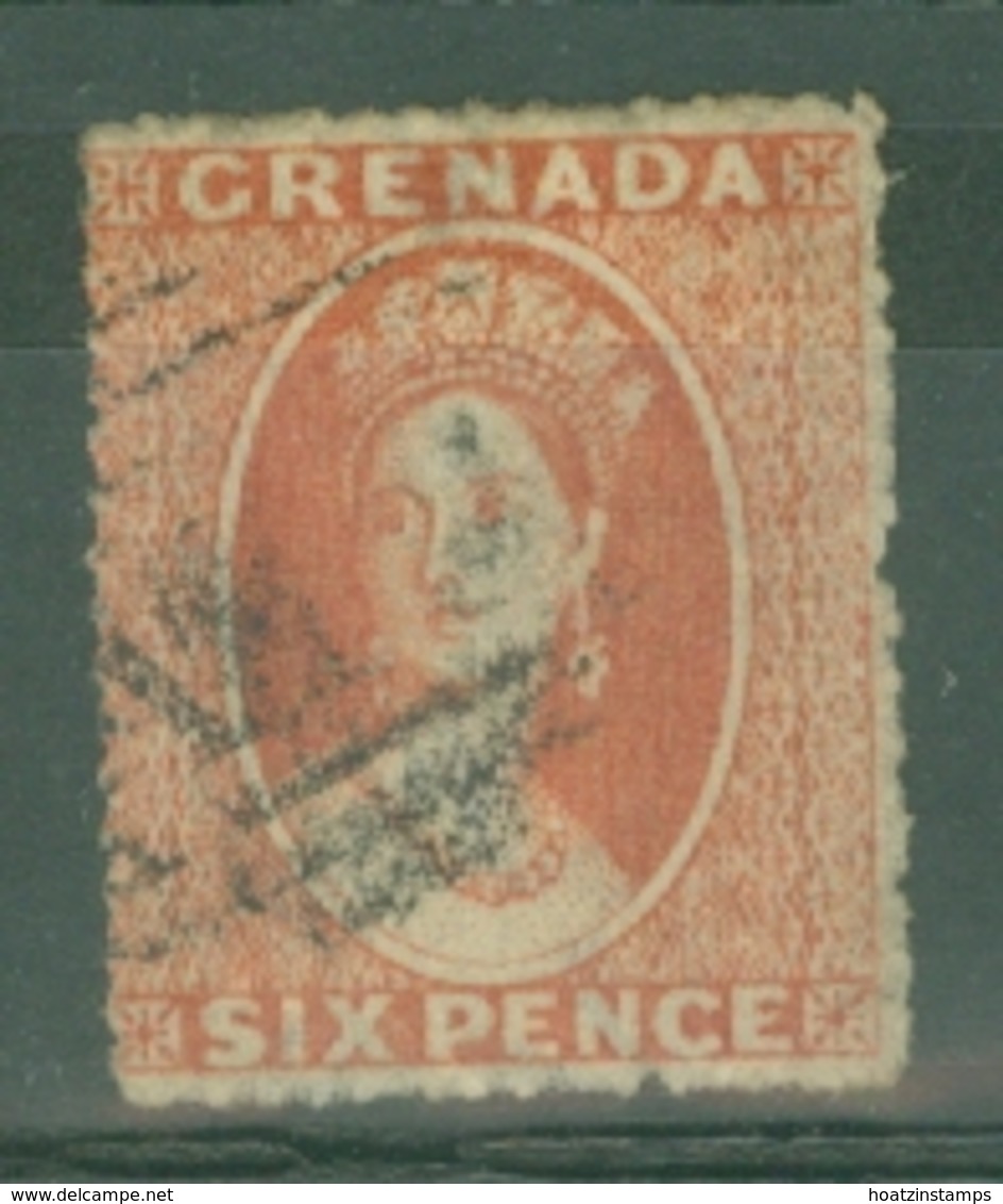 Grenada: 1863/71   QV     SG7      6d   Orange-red  [Wmk: Small Star]   Used - Grenada (...-1974)