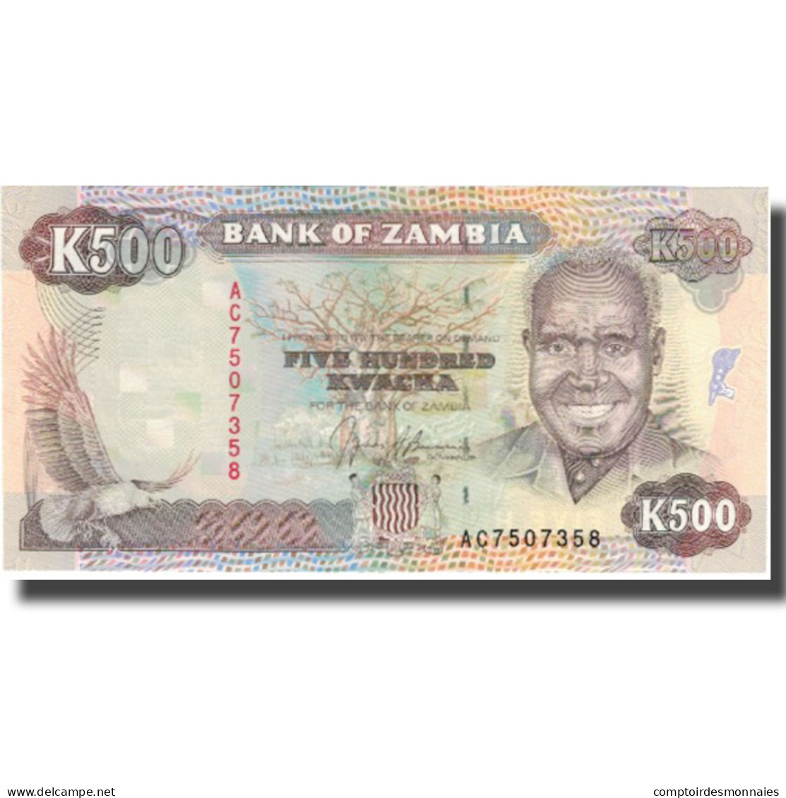 Billet, Zambie, 500 Kwacha, Undated (1991), KM:35s, NEUF - Zambie