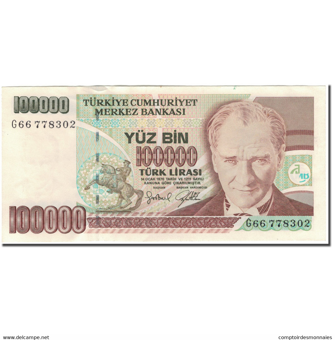 Billet, Turquie, 100,000 Lira, 1970, KM:205, SUP+ - Turquie