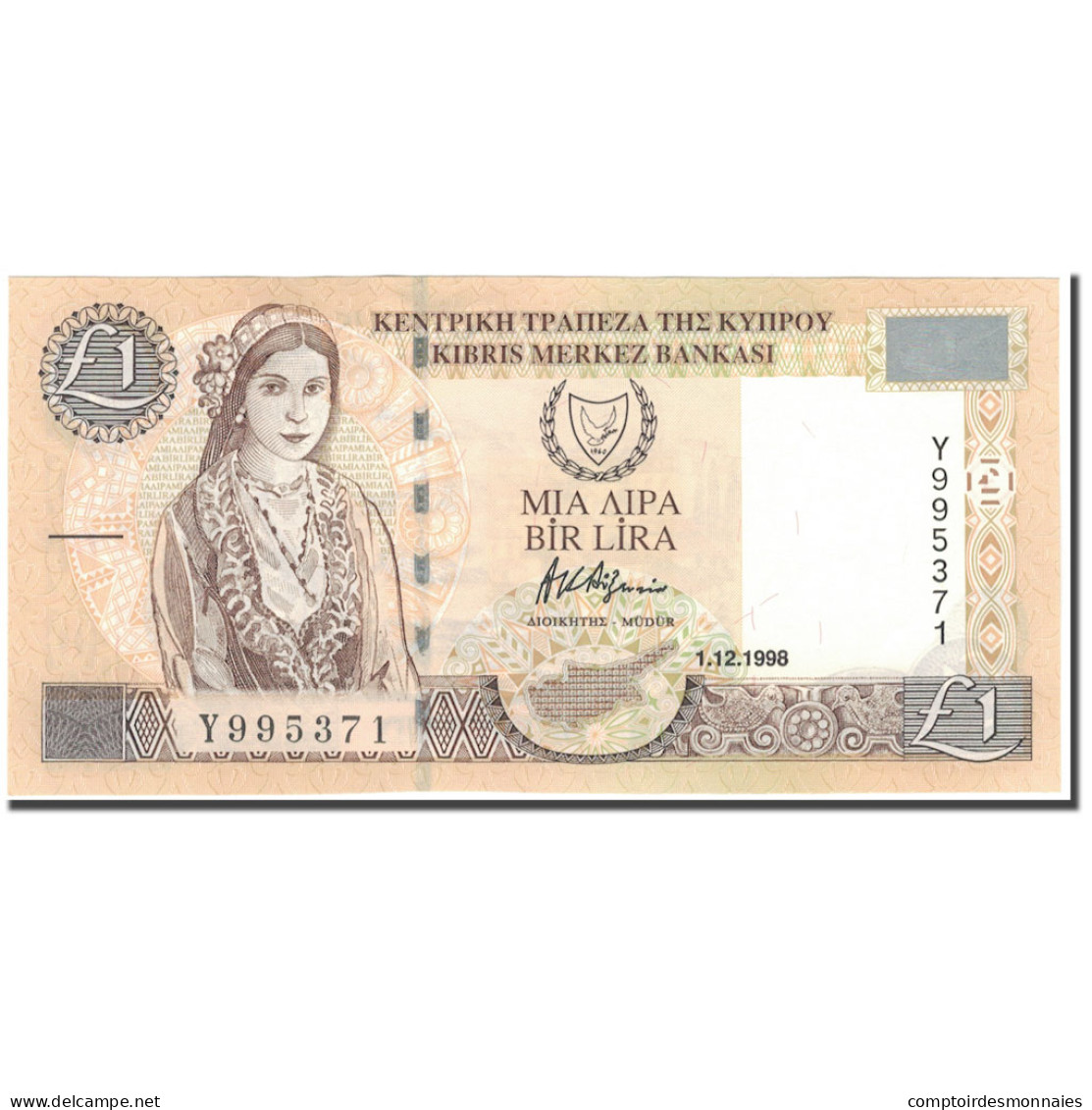 Billet, Chypre, 1 Pound, 1998-12-01, KM:60b, NEUF - Cyprus