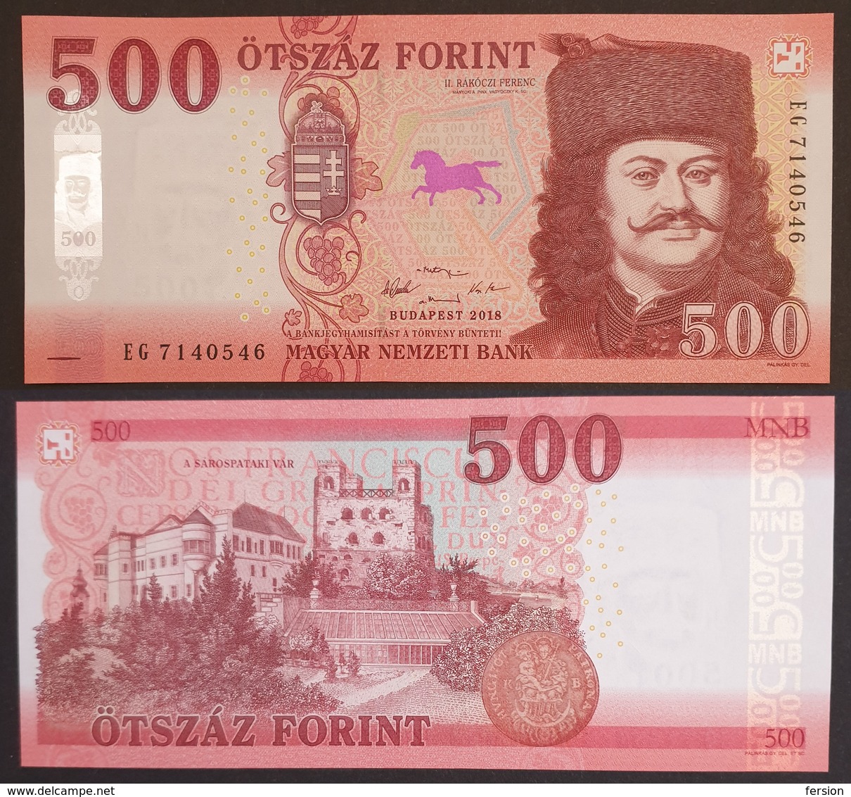 HUNGARY HONGRIE UNGARN 500 / 500 FORINT - 2018 Edition UNC BANKNOTE - Horse Fortress Castle Rákóczi - Hongrie