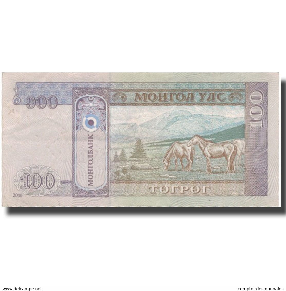 Billet, Mongolie, 100 Tugrik, 2000, 2000, KM:65a, TTB - Mongolie