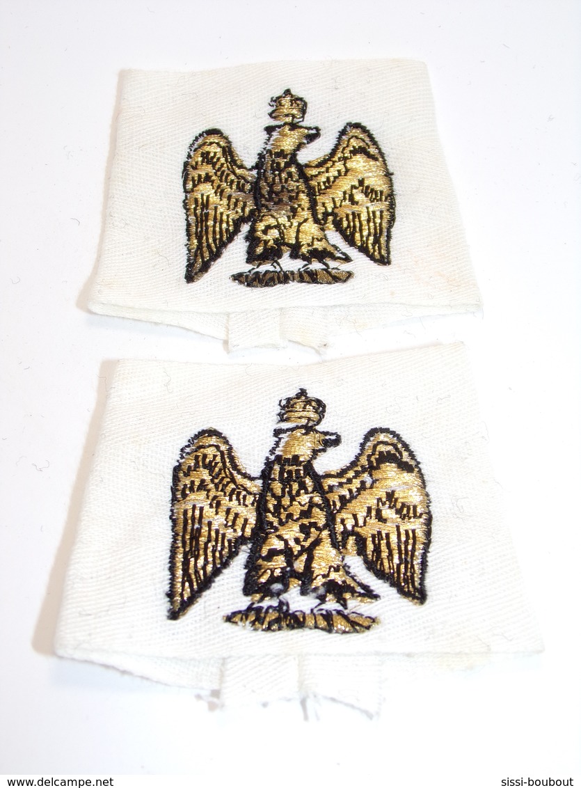 Insigne Militaire Tissu - Passant D'épaule Avec "Aigle Impérial Couronné" - Military Badges P.V. - Ecussons Tissu