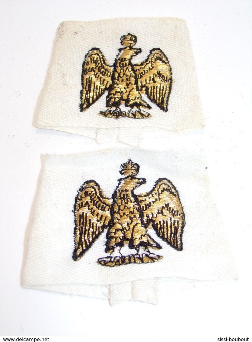 Insigne Militaire Tissu - Passant D'épaule Avec "Aigle Impérial Couronné" - Military Badges P.V. - Ecussons Tissu