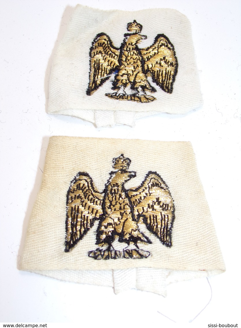 Insigne Militaire Tissu - Passant D'épaule Avec "Aigle Impérial Couronné" - Military Badges P.V. - Ecussons Tissu