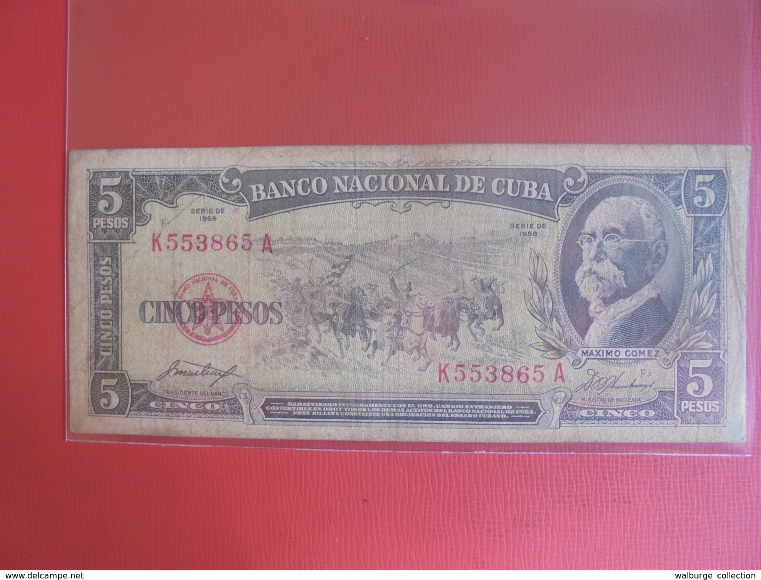 CUBA 5 PESOS 1958 CIRCULER - Cuba