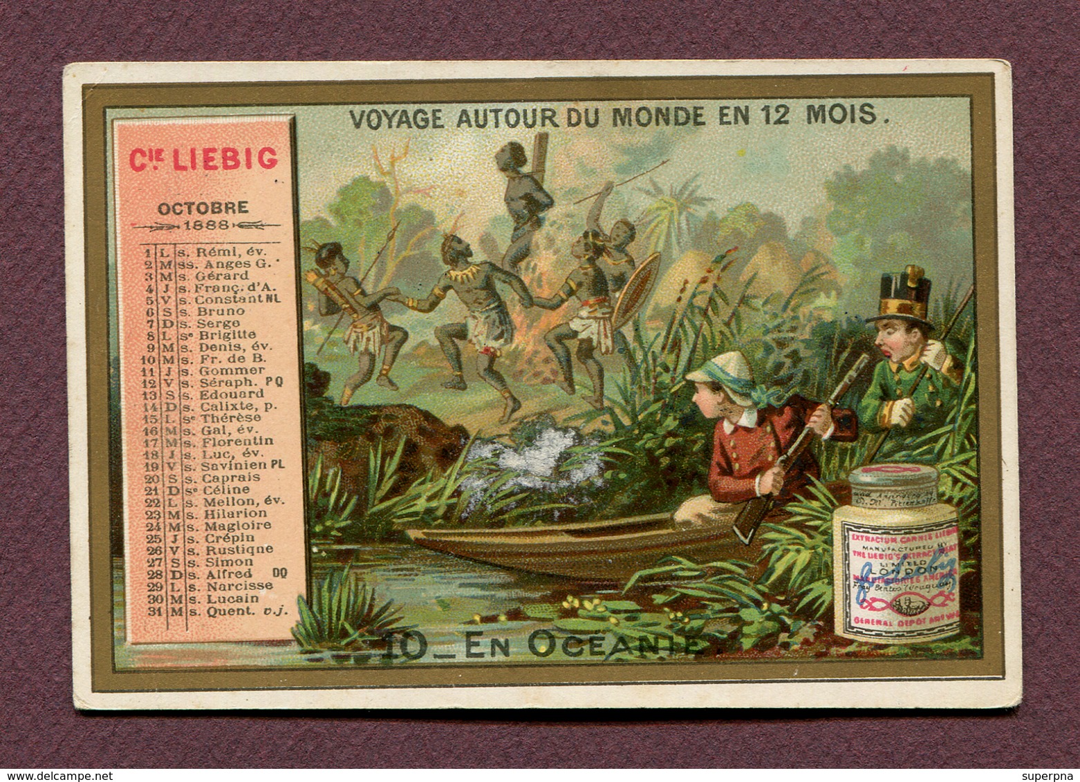 LIEBIG  : CALENDRIER  " OCTOBRE 1888 " - Petit Format : ...-1900