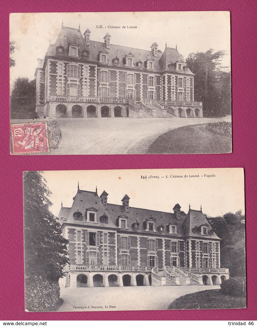 IGE  61 ( LOT DE 2 CARTES  ) CHATEAU DE LONNE - Autres & Non Classés