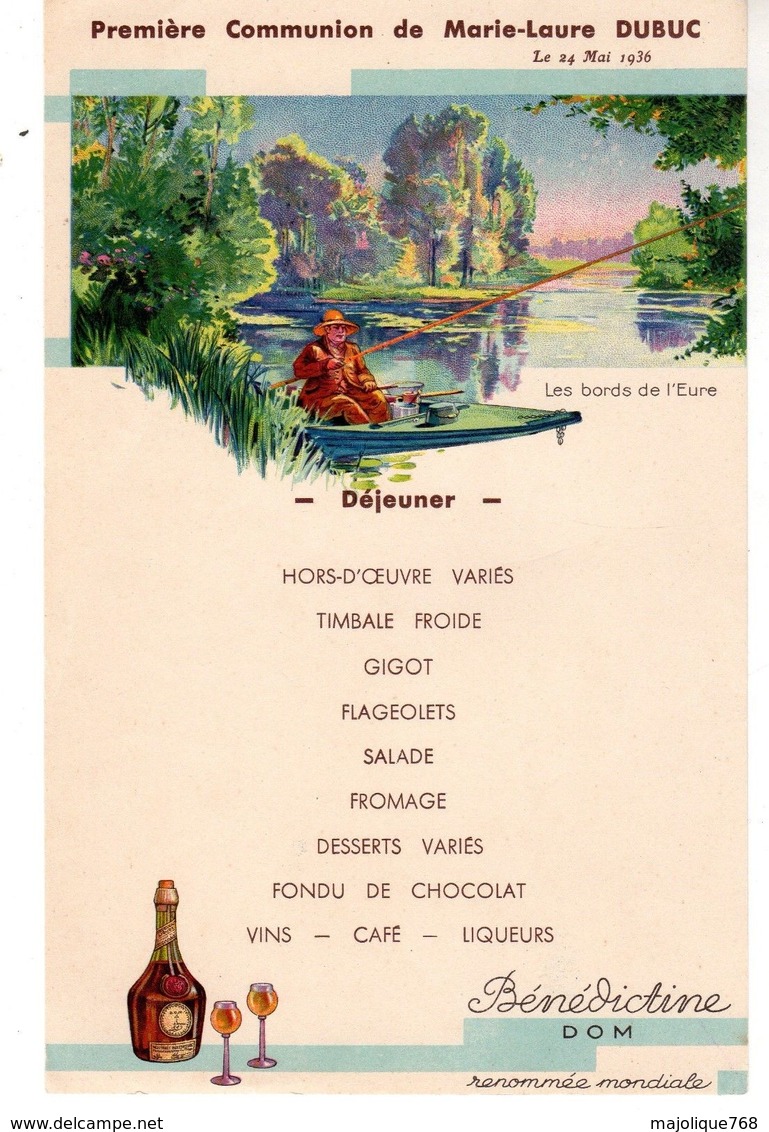 Menu - Bénédictine DOM - Carpentras - Les Bords De L’Eure - Liqueur Des Connaisseurs - - Menú