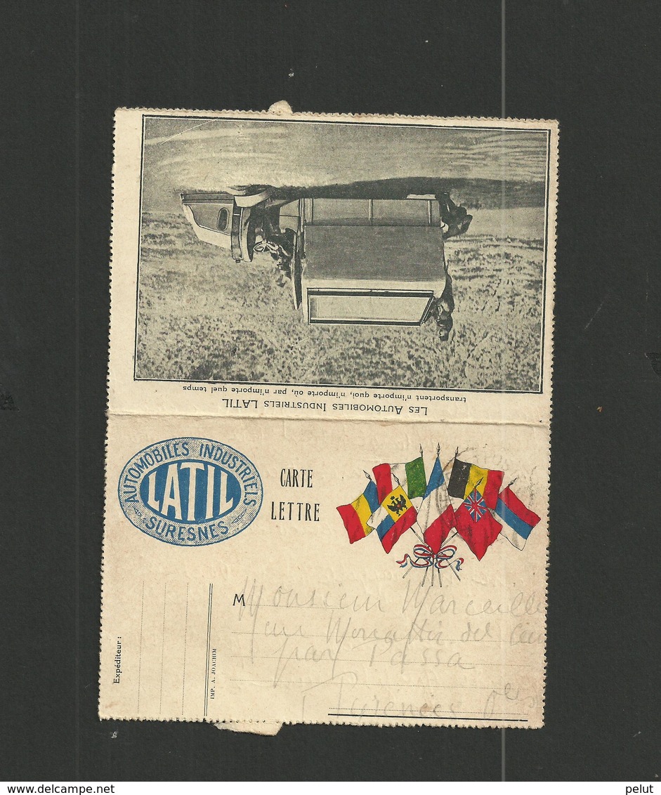 Carte En FM "automobiles Industriels LATIL Suresnes " - Lettres & Documents