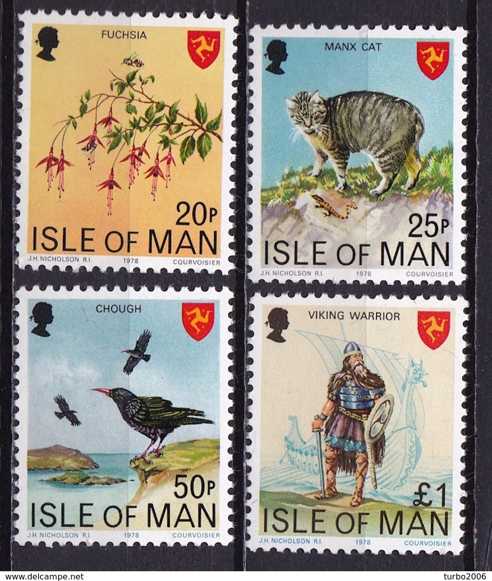 Ile Of Man 1978 Historical Set Flowers, Crow, Lynx Etc. Mi. 133 / 136 MNH - Isla De Man