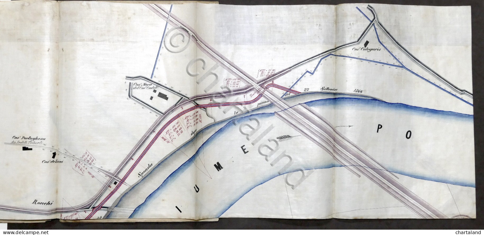 Ferrovie Linea Voghera Brescia Sistemazione Arginature Consortili Del Po - 1866 - Non Classificati