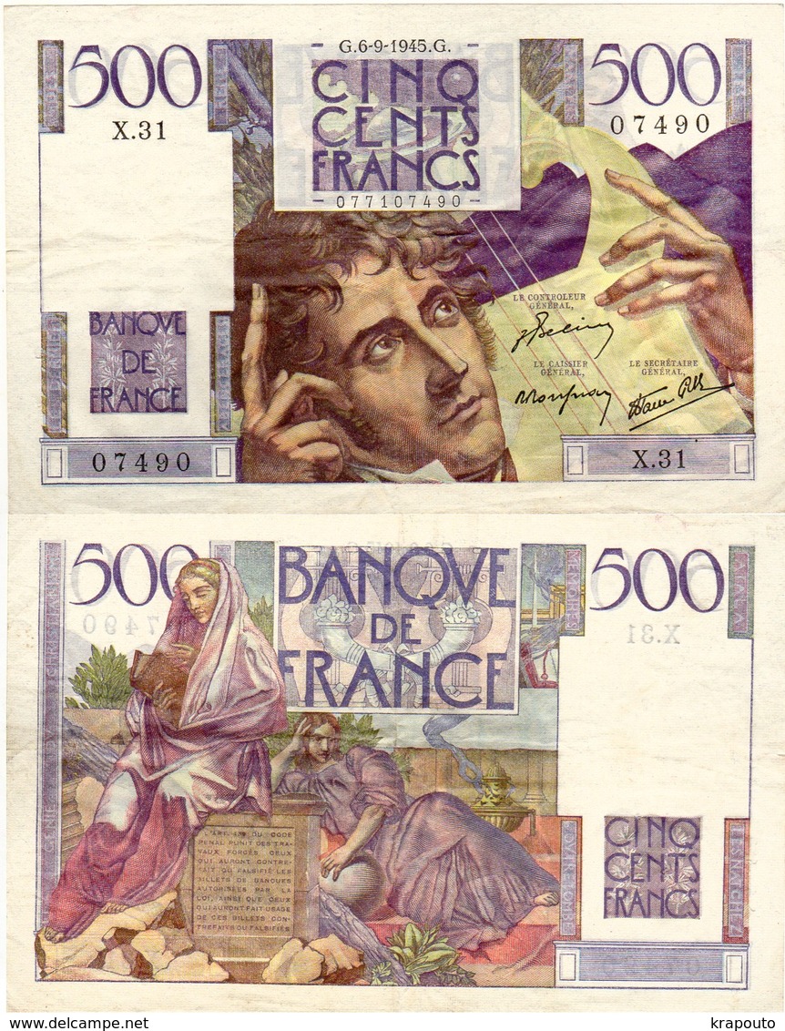 500 Francs Chateaubriand 1945 TTB - 500 F 1945-1953 ''Chateaubriand''