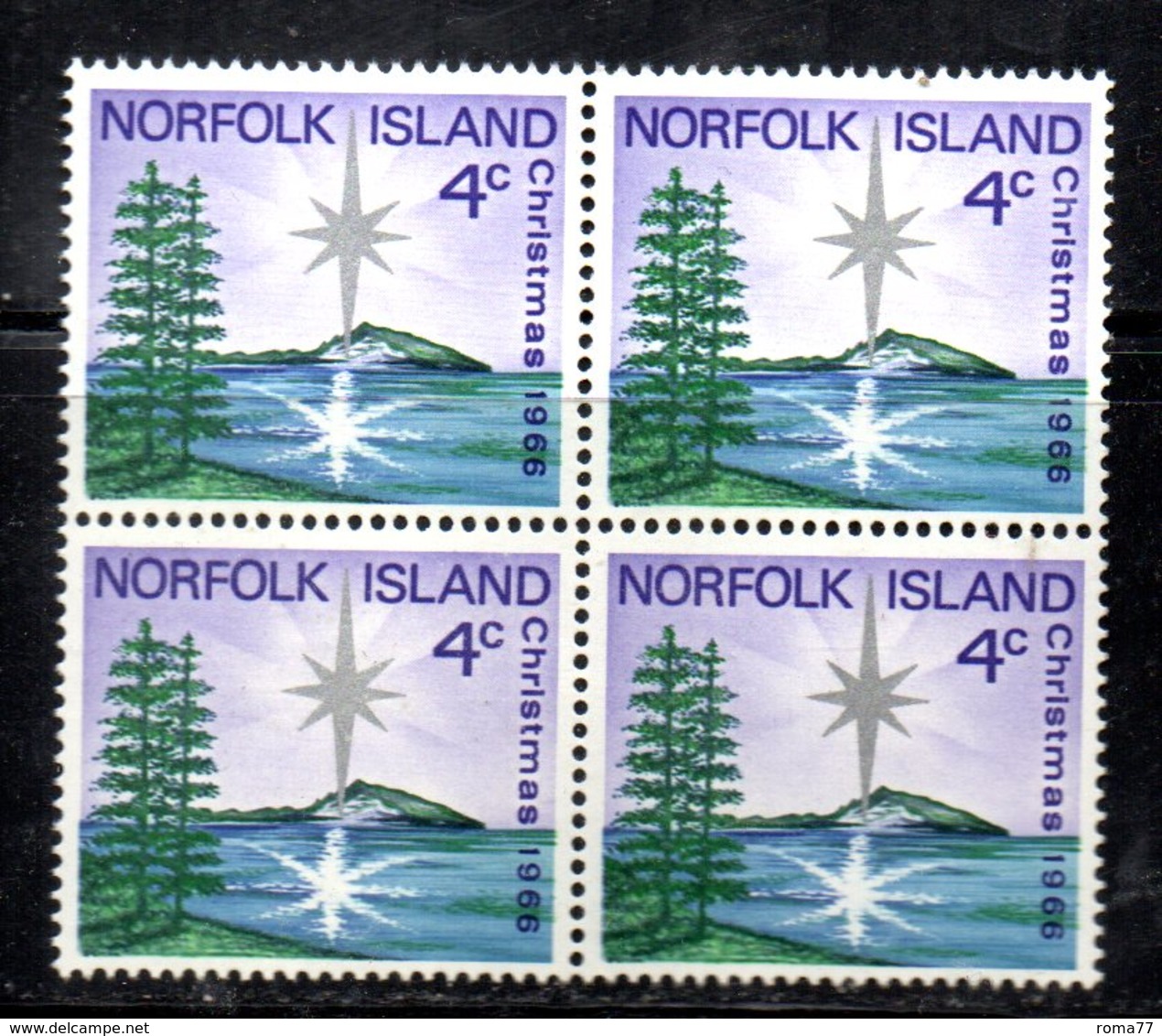 QUS - NORFOLK 1966, La Serie Natale N. 78  In Fresca Quartina *** (2380A) - Isola Norfolk