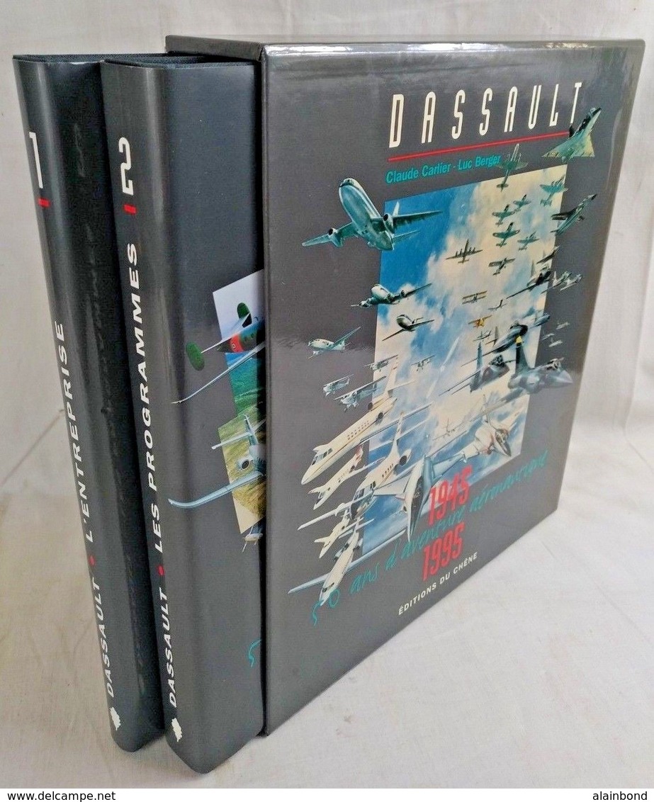 Coffret DASSAULT 50 Ans D'Aventure Aéronautique - 2 Tomes - 1945 -1995 -Ed Chêne - Autres & Non Classés