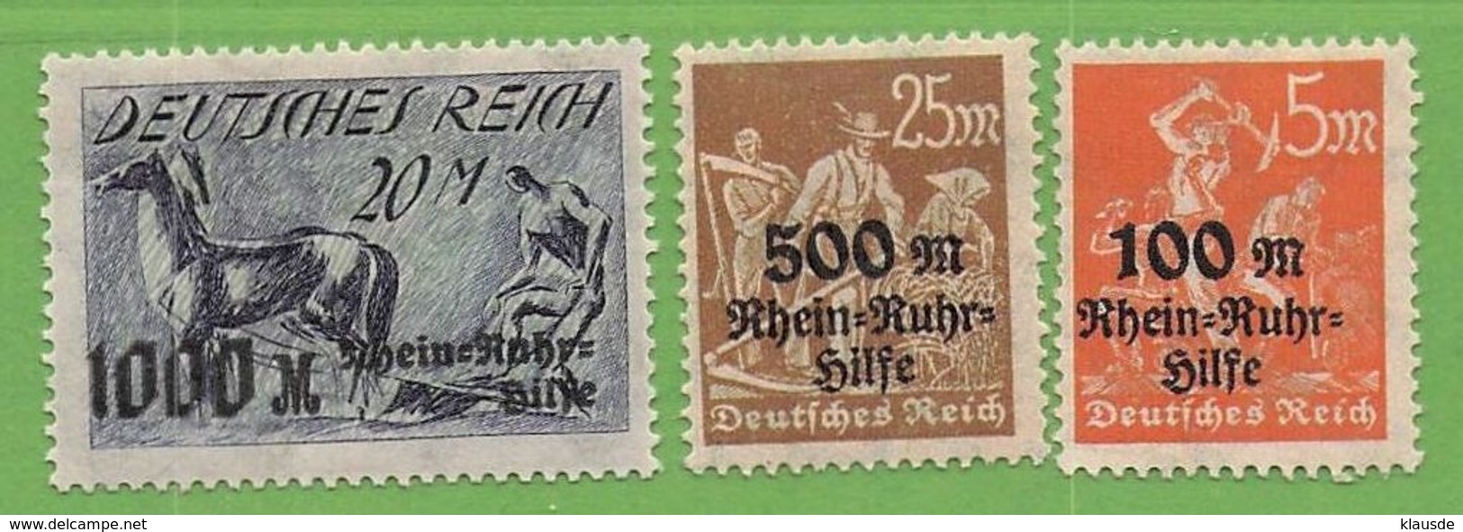 MiNr. 258-260  Xx Deutsches Reich - Ungebraucht