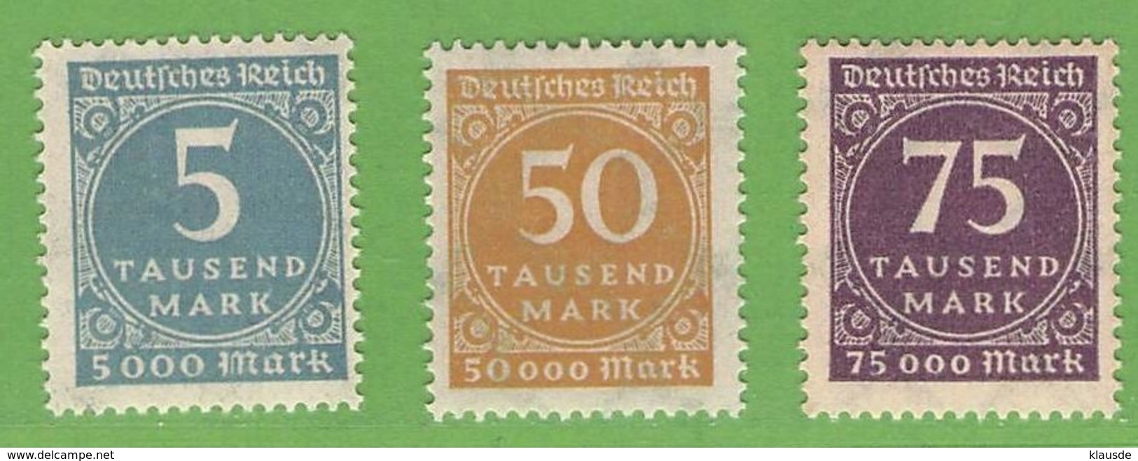 MiNr. 274-276  Xx Deutsches Reich - Ungebraucht