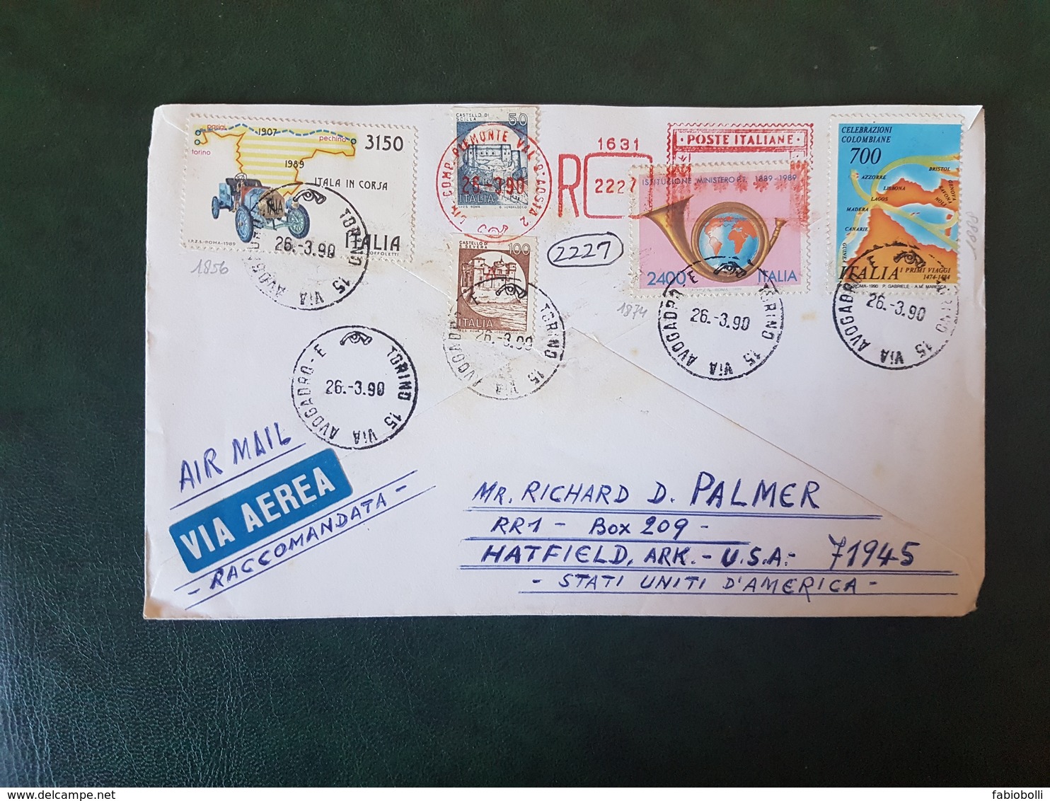 (27702) STORIA POSTALE ITALIA 1990 - 1981-90: Marcophilia