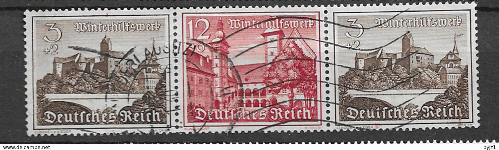 1939 USED Germany, Bauwerke W145 - Se-Tenant