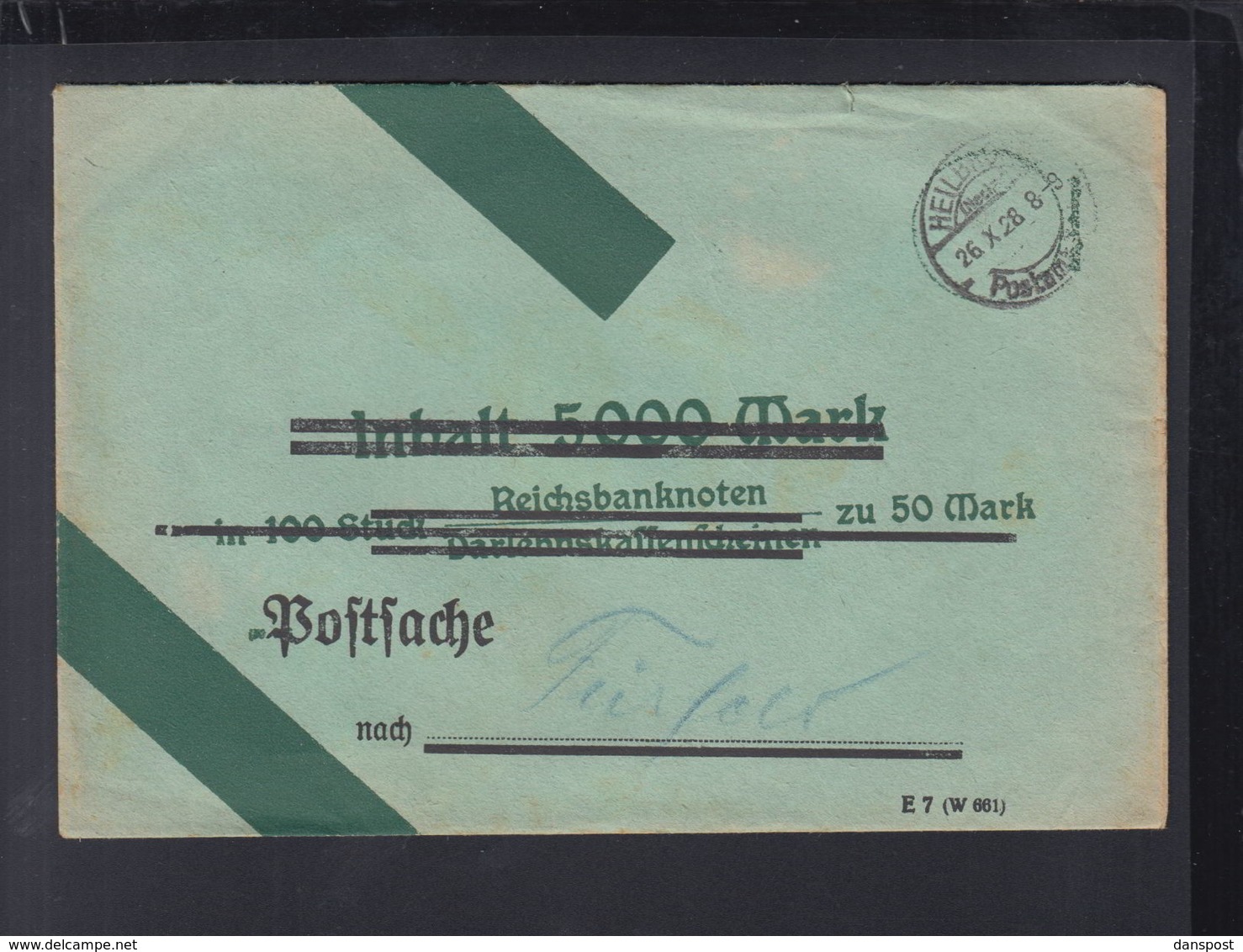 Dt. Reich Postsache Heilbronn 1928 Verschiedene Inhalt Postdokumente - Briefe U. Dokumente