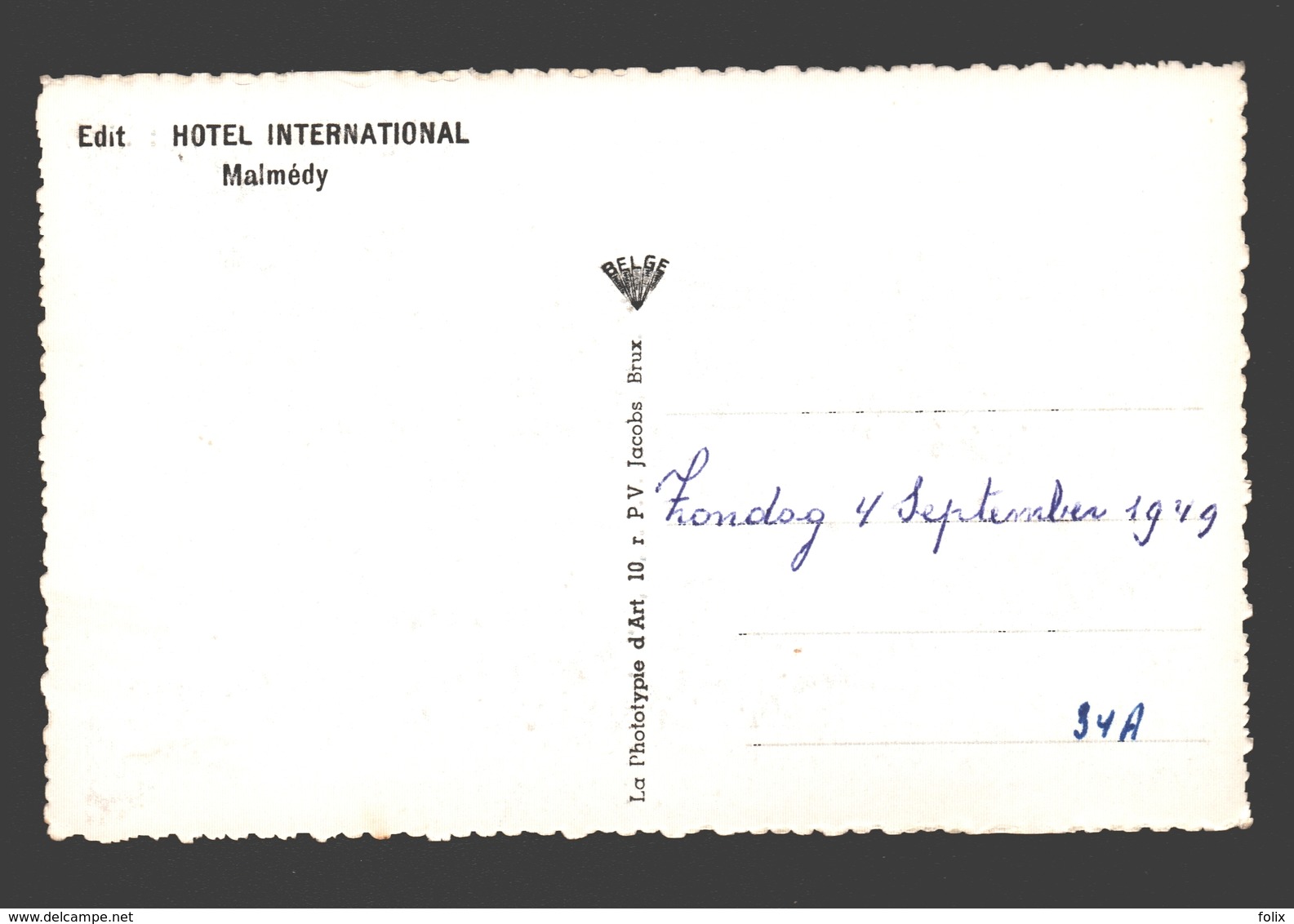 Malmedy - Carte Multivues - Hôtel International, Panorama, Rocher De Falize, ... - éd. Hôtel International, Malmédy 1949 - Malmedy