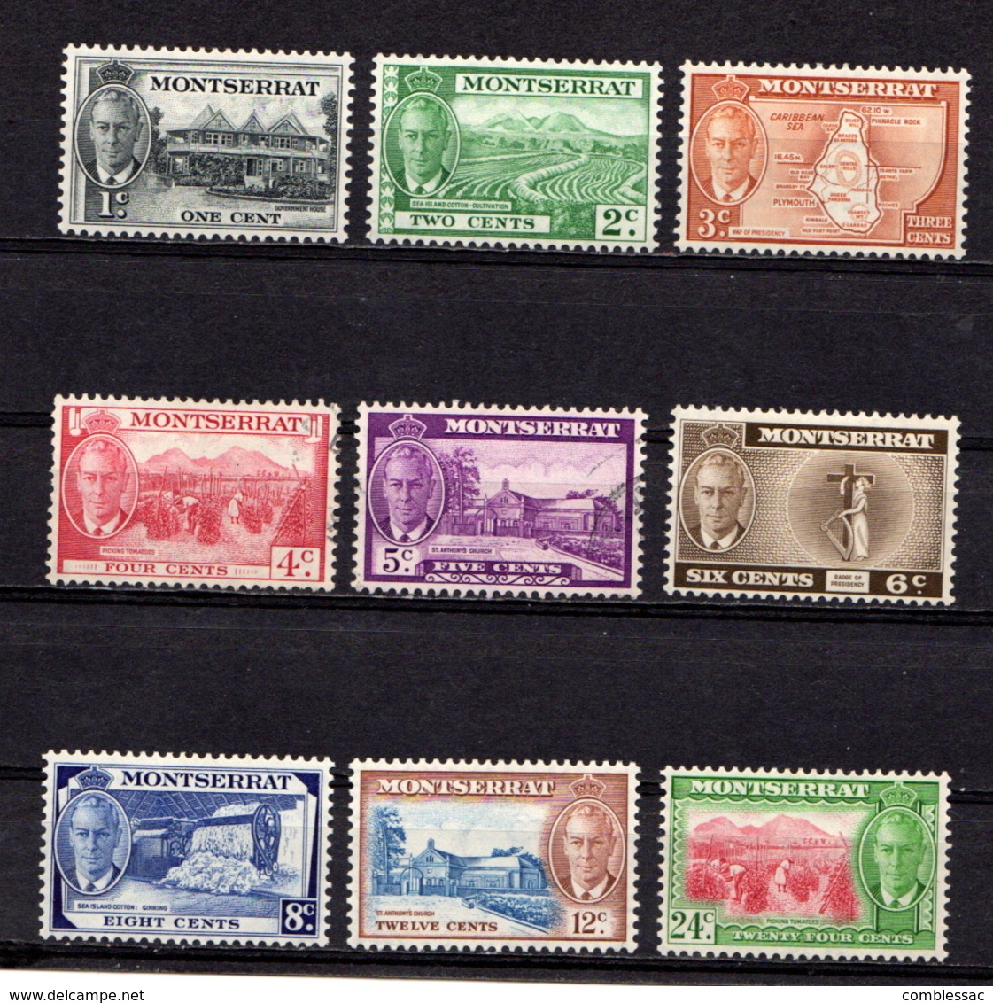 MONTSERRAT    1951    Various  Designs  Short Set  Of  9    MH - Montserrat