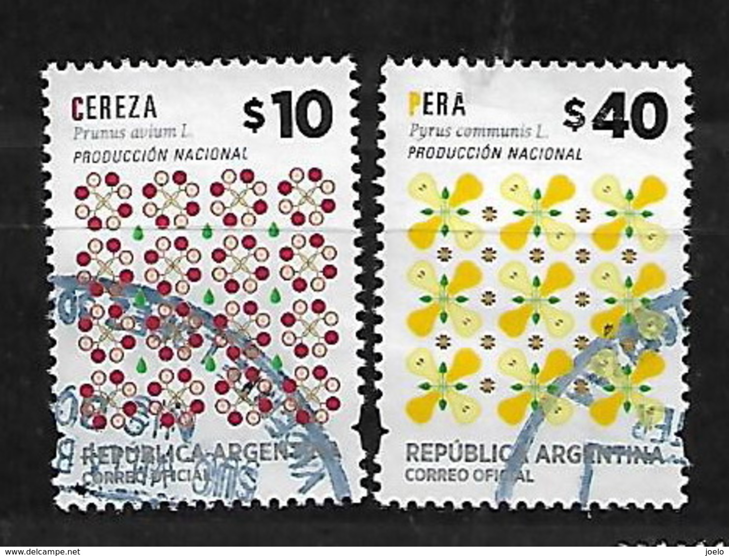 ARGENTINA 2016 DEFINITIVES NATIONAL PRODUCE FRUITS TRIO - Used Stamps