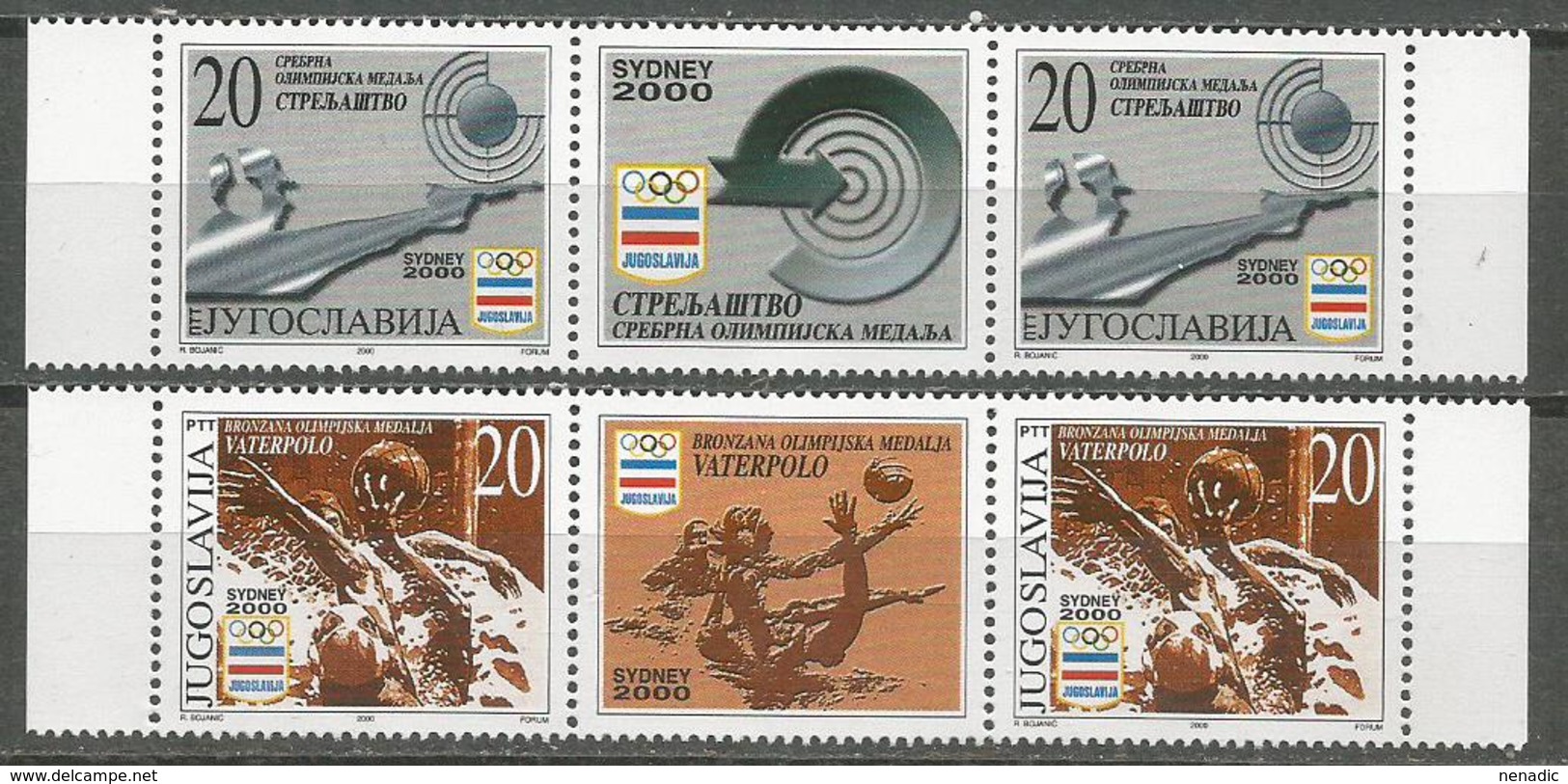 Yugoslavia,Medals On SOG-Sydney '00 2000.,stamp-vignette-stamp,MNH - Nuovi