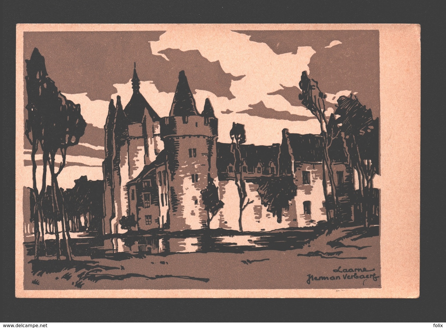 Laarne - Kasteel Van Laarne - Illustratie Gesigneerd - 1951 - Laarne
