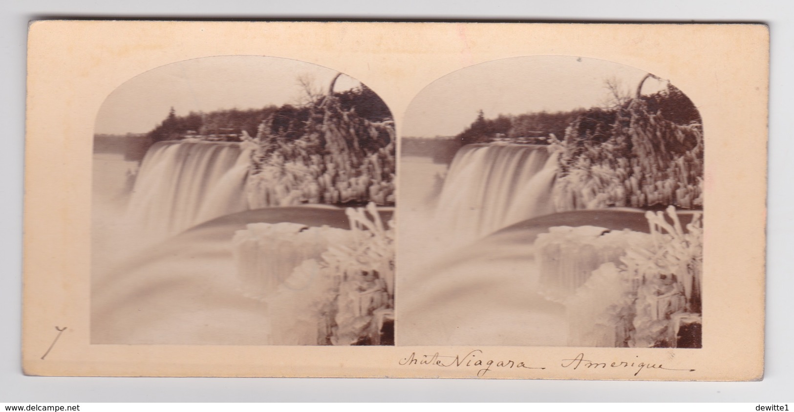 Stereoscopische Kaart.   American Fall Niagara. - Cartes Stéréoscopiques