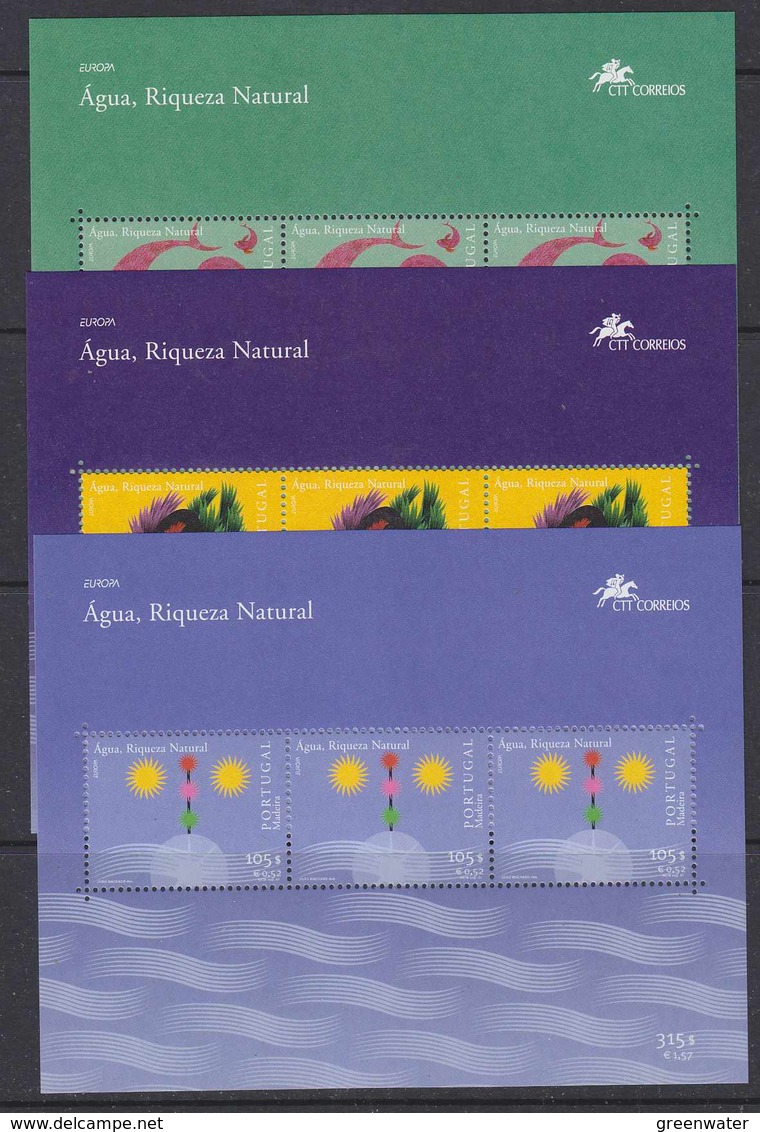 Europa Cept 2001 Portugal, Azores, Madeira 3 M/s ** Mnh (42228) @ Face Value - 2001