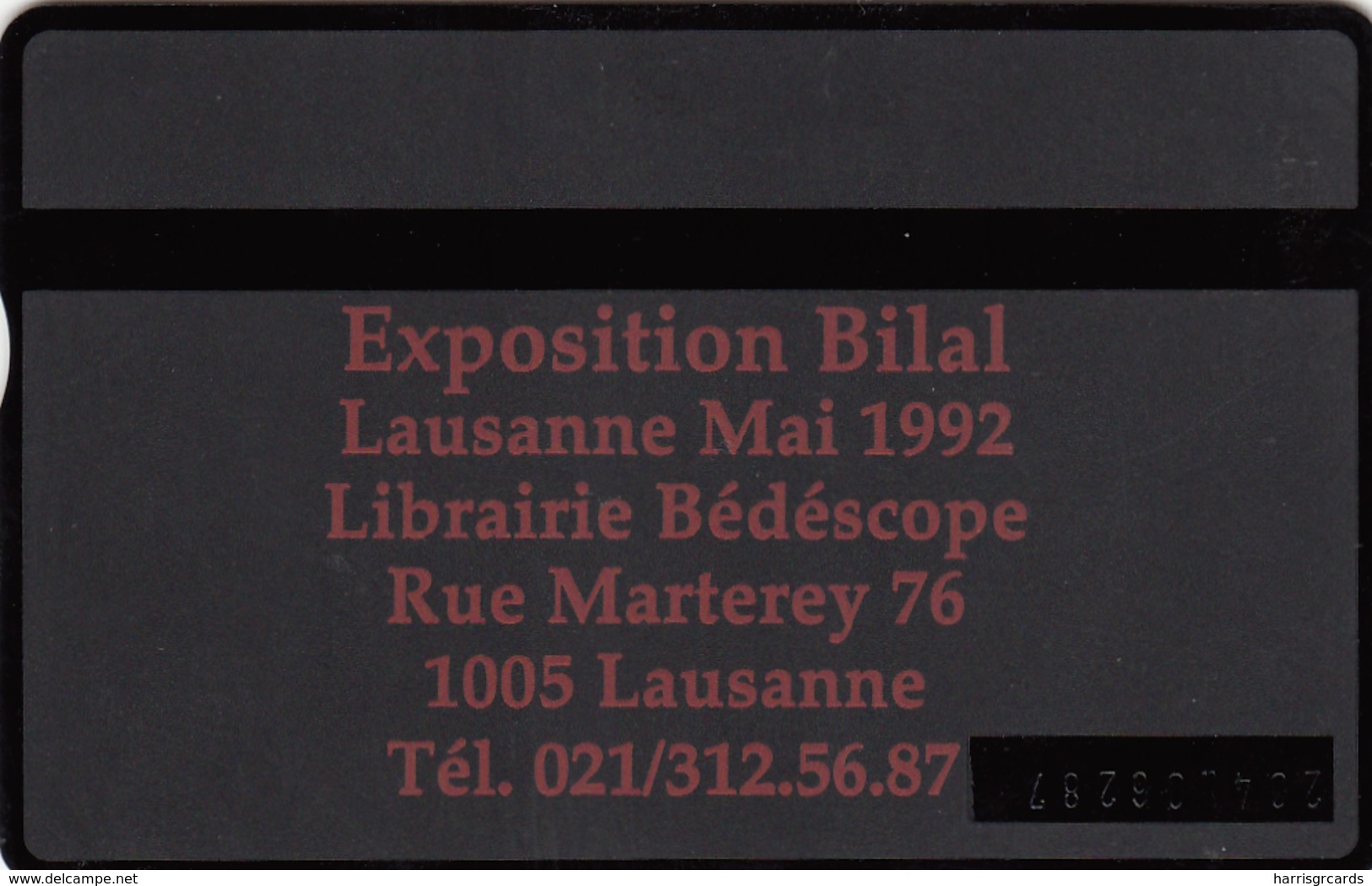 SWITZERLAND - Exposition Bilal , 04/92 ,CN:204L , Tirage 1.000, 1 Fr, Used - Suisse