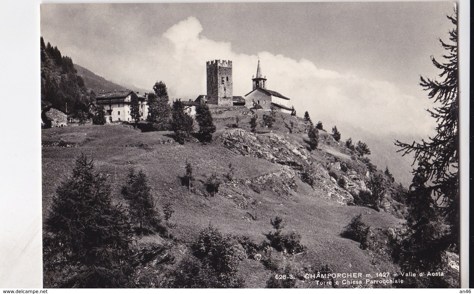 CHAMPORCHER TORRE E CHIESA PARROCCHIALE VG  AUTENTICA 100% - Altri & Non Classificati