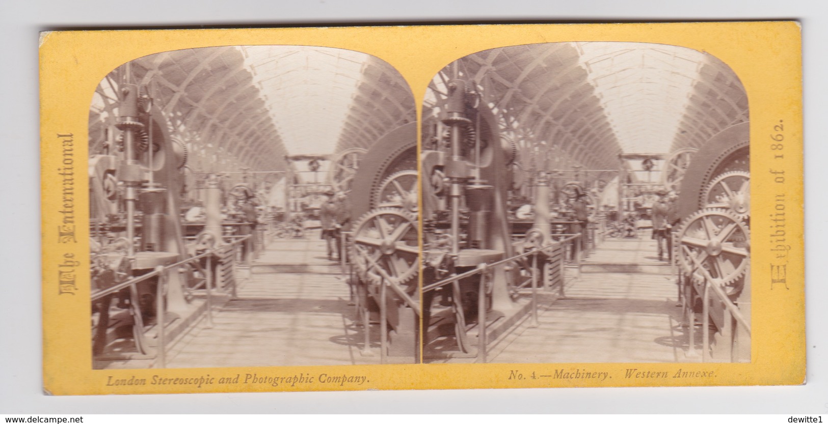 Stereoscopische Kaart.   The International Exhibition Of 1862.     Machinery - Cartes Stéréoscopiques