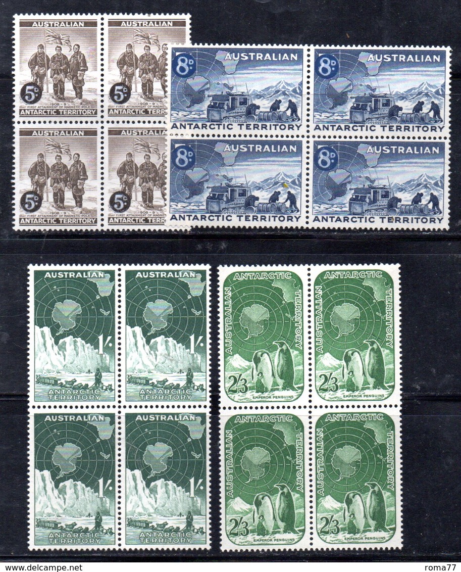 QUS - TAAF ANTARTICO AUSTRALIAN 1959 , Serie Yvert N. 2/5  In Fresche Quartine ***  (2380A) . - Unused Stamps