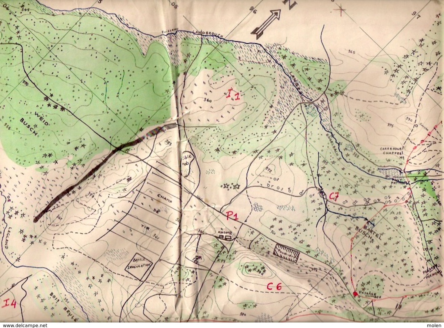 CAMP DE STOCKEM 1/12.500 ©1960 E.T.B.L. CARTE D’ETAT-MAJOR MILTAIRE STAFKAART Kamp Kazerne BASTIN Caserne ARLON S279 - Arlon