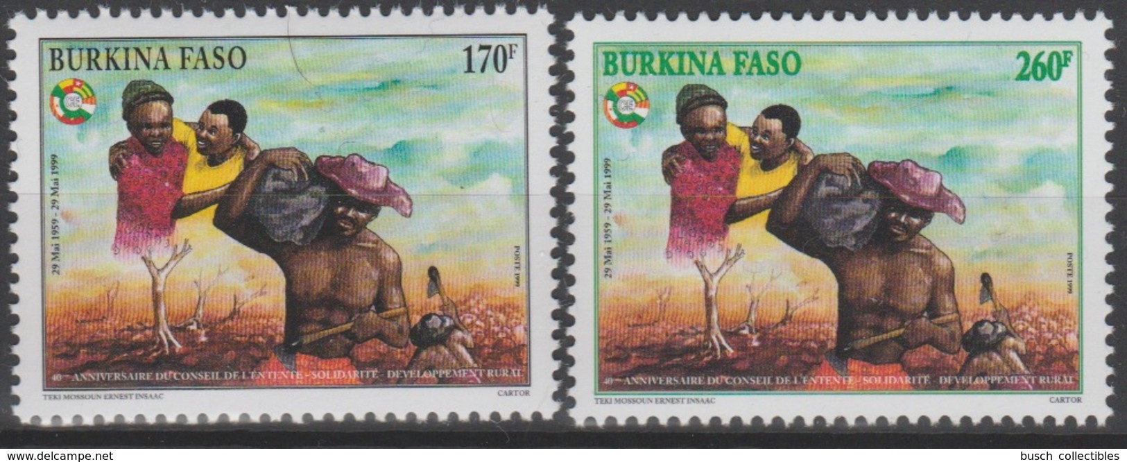 Burkina Faso 1999 Mi. 1621 - 1622 40 Ans Conseil De L'Entente Joint Issue émission Commune Conjointe 2 Val. ** - Emissions Communes