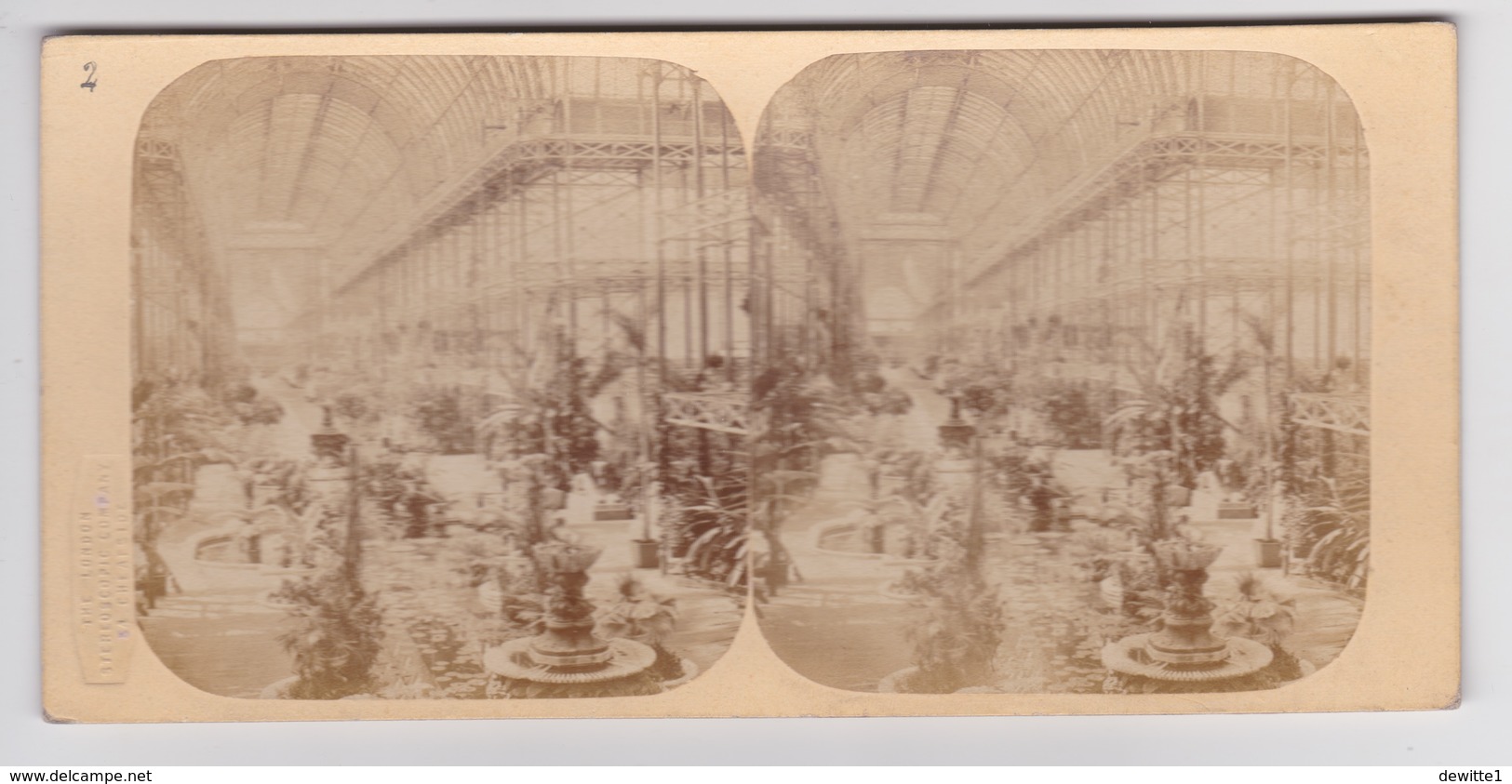 Stereoscopische Kaart.    The Chystal Palace Art Union Of 1859.     General View Of The Nave - Cartes Stéréoscopiques